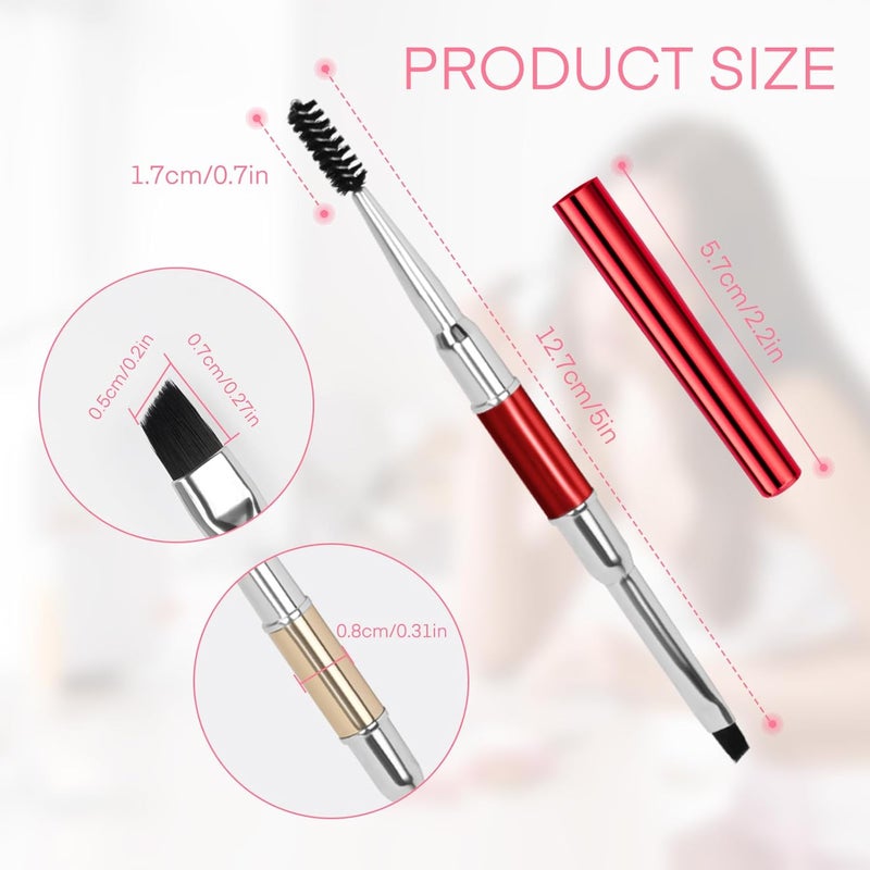 Unaone Eyebrow Brush - 2 PCS Professional Dual-Ended Angled Eye Brow Brush Applicator For Shaping and Filling Brows Lash Eyeliner - Image 5